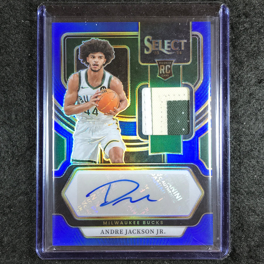 2023-24 Select ANDRE JACKSON JR. Rookie Patch Auto Blue 8/49