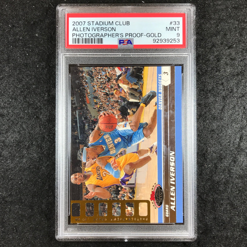 2007 Stadium Club ALLEN IVERSON Photographer's Proof Gold 50/50 #33 PSA 9 (253)