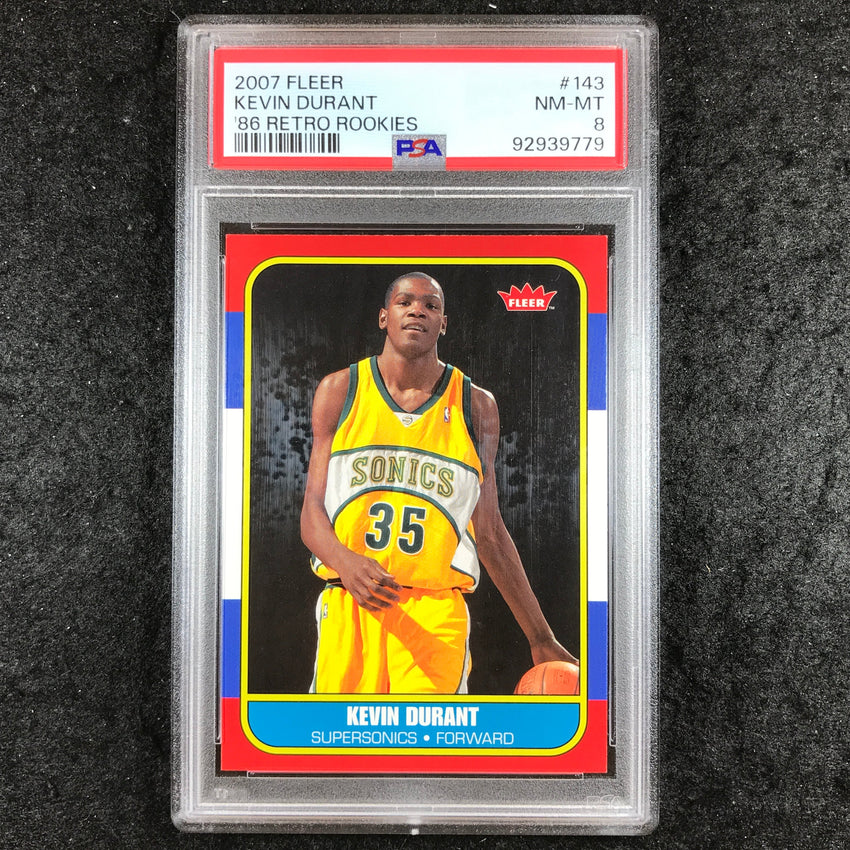 2007 Fleer KEVIN DURANT '86 Retro Rookies #143 PSA 8 (779)