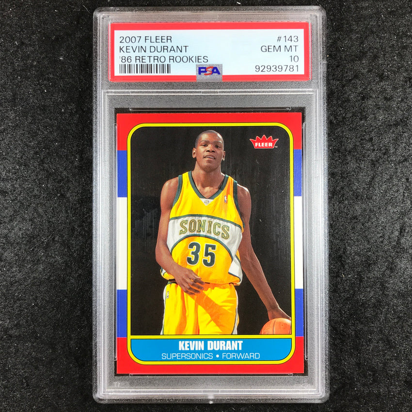 2007 Fleer KEVIN DURANT '86 Retro Rookies #143 PSA 10 (781)