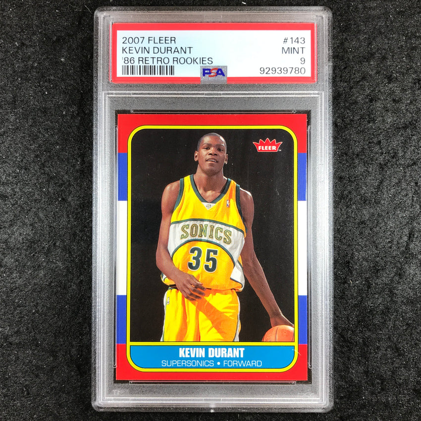 2007 Fleer KEVIN DURANT '86 Retro Rookies #143 PSA 9 (780)