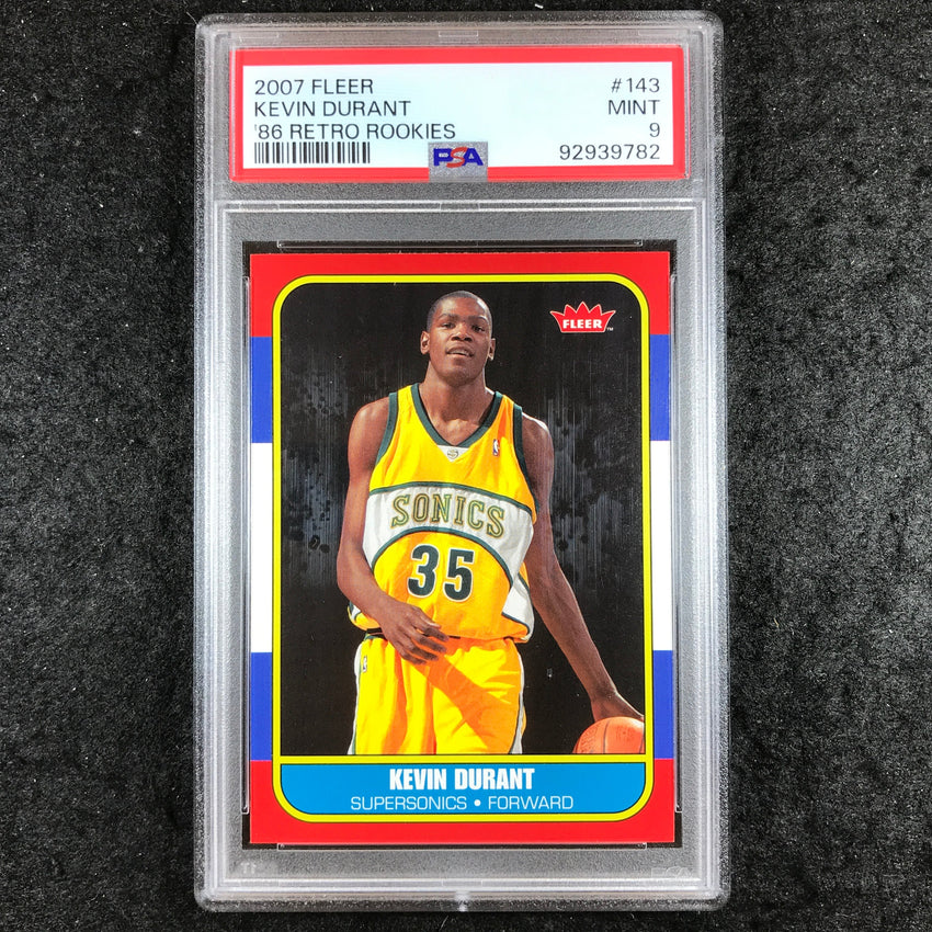 2007 Fleer KEVIN DURANT '86 Retro Rookies #143 PSA 9 (782)