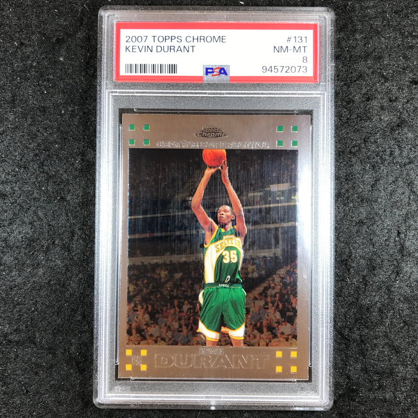 2007 Topps Chrome KEVIN DURANT Rookie #131 PSA 8 (073)