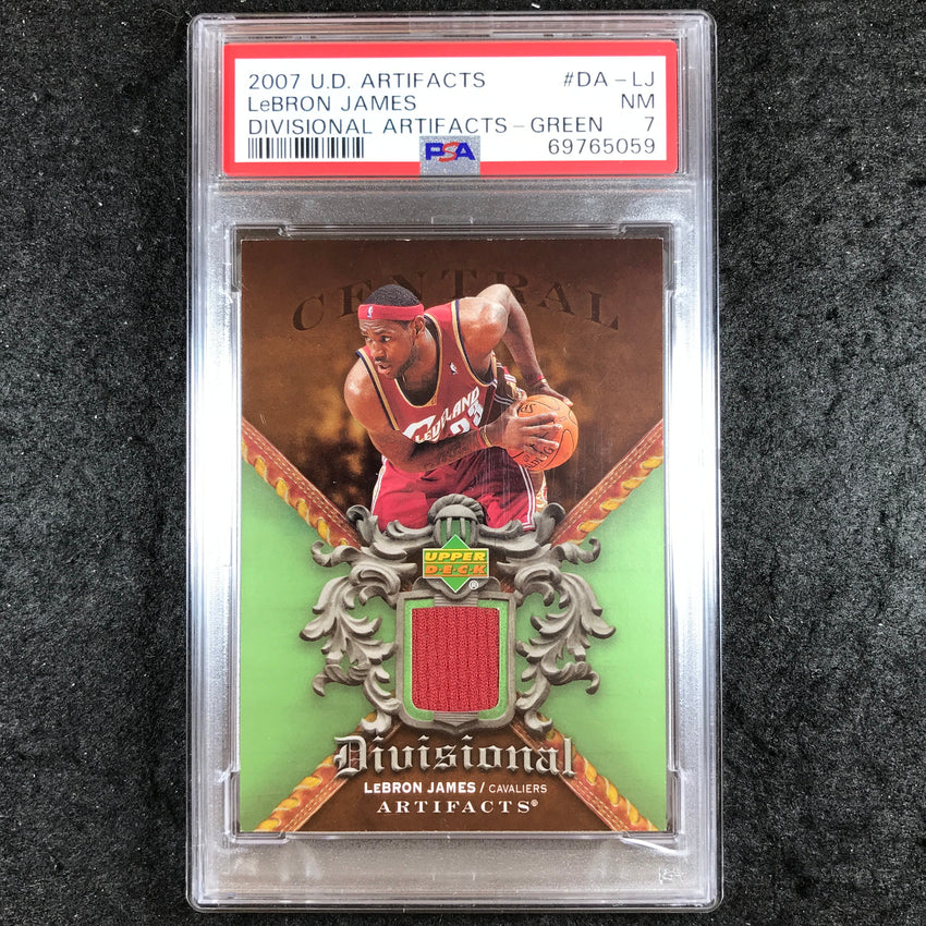 2007 Upper Deck Artifacts LEBRON JAMES Divisional Green #DA-LJ PSA 7 (059)