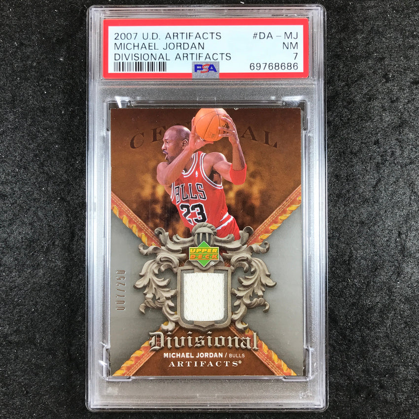 2007 UD Artifacts MICHAEL JORDAN Divisional Artifacts 7/250 #DA-MJ PSA 7 (686)