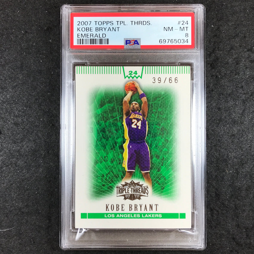 2007 Topps Triple Threads KOBE BRYANT Emerald 39/66 PSA 8 (034)