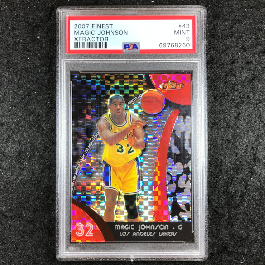 2007 Finest MAGIC JOHNSON X-Fractor 12/15 #43 PSA 9 (260)