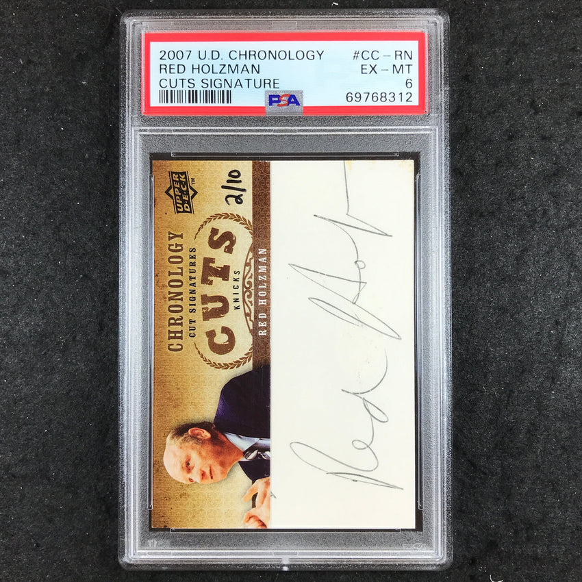 2007 Upper Deck Chronology RED HOLZMAN Cuts Signature 2/10 #CC-RN PSA 6 (312)
