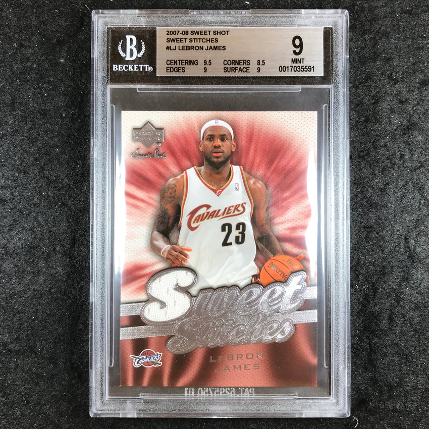 2007-08 Sweet Shot LEBRON JAMES Sweet Stitches Jersey Relic #LJ BGS 9 (591)