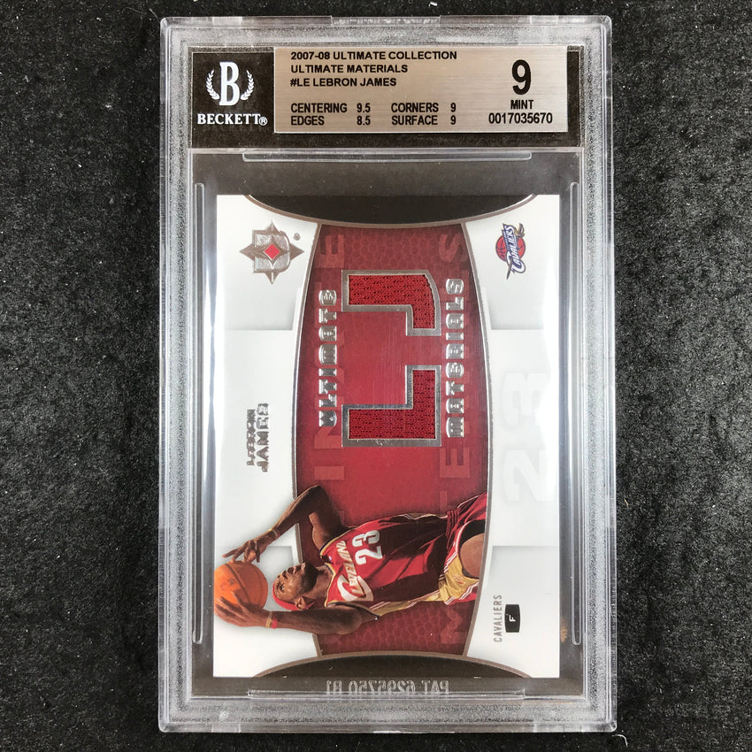 2007-08 Ultimate Collection LEBRON JAMES Ultimate Materials #LE BGS 9 (670)