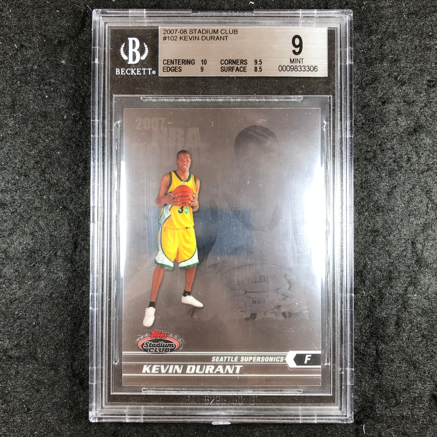 2007-08 Stadium Club KEVIN DURANT Rookie 417/1999 #102 BGS 9 (306)