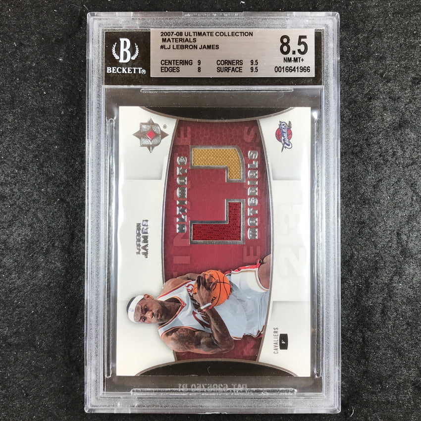 2007-08 Ultimate Collection LEBRON JAMES Materials Jersey #LJ BGS 8.5 (966)