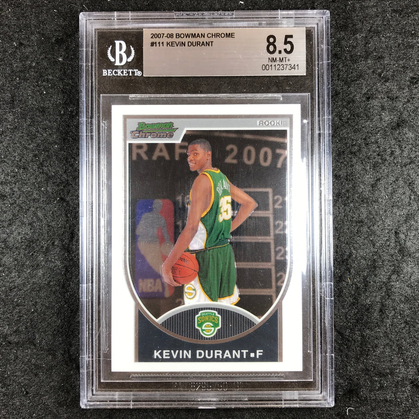 2007-08 Bowman Chrome KEVIN DURANT Rookie 2442/2999 #111 BGS 8.5 (341)