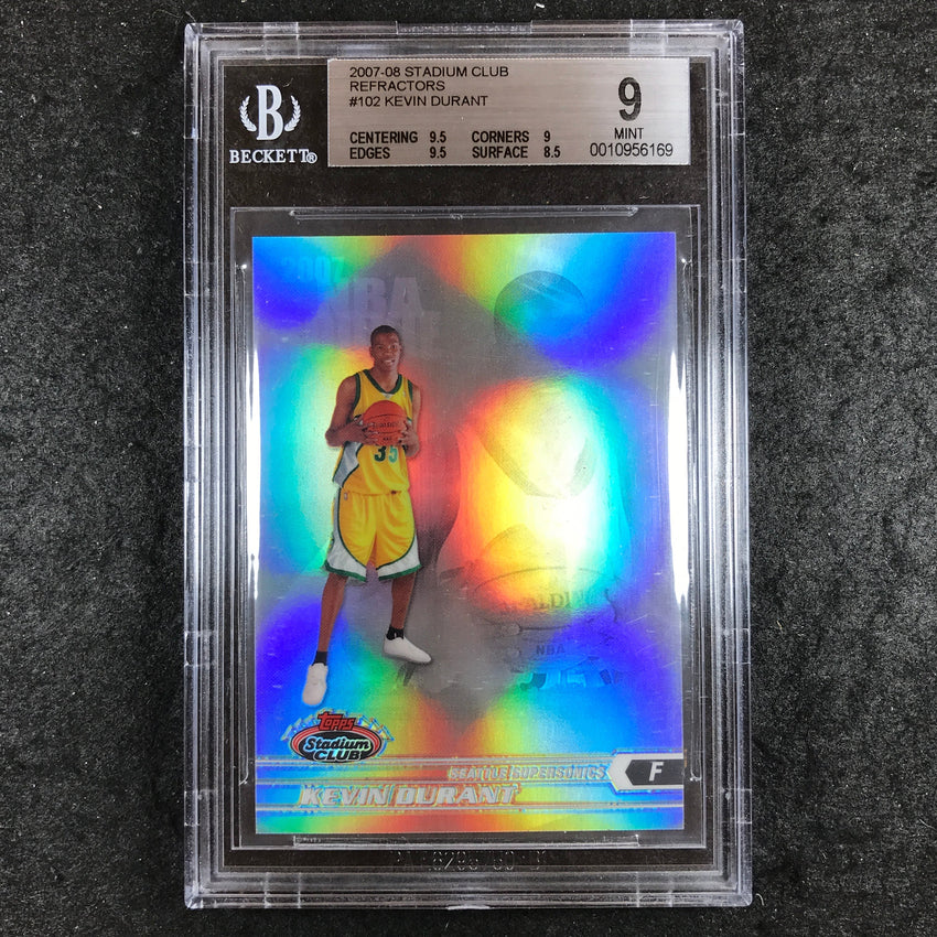 2007-08 Stadium Club KEVIN DURANT Rookie Refractor 820/999 #102 BGS 9 (169)