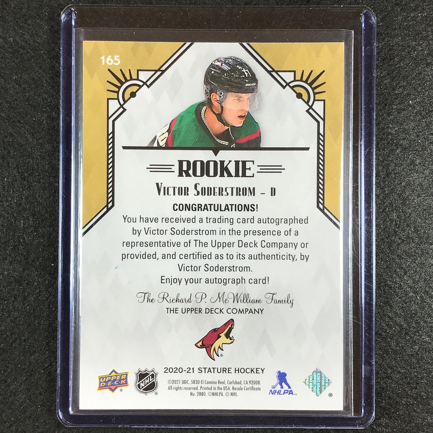 2021-22 Stature Nhl Victor Soderstrom 2020-21 Update Rookie Auto Red 41/45