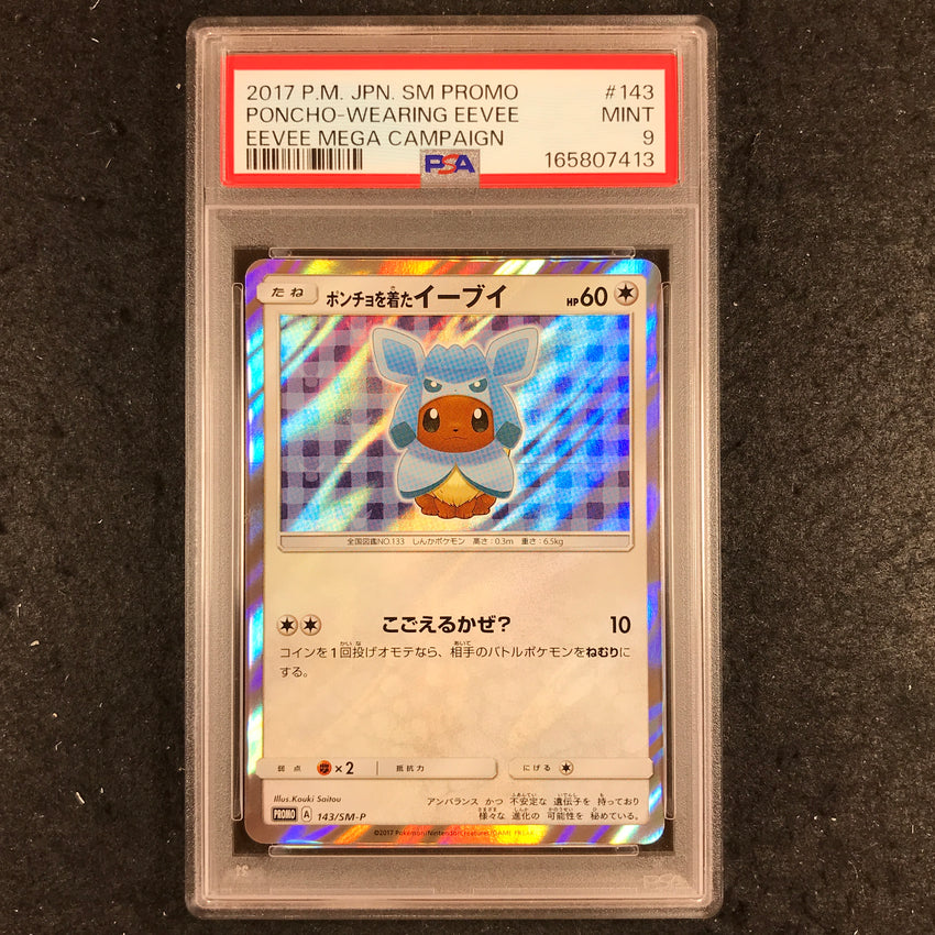 JAPANESE PSA 9 Poncho-Wearing Eevee - 143/SM-P - Promo Eevee Mega Campaign 413-Cherry Collectables