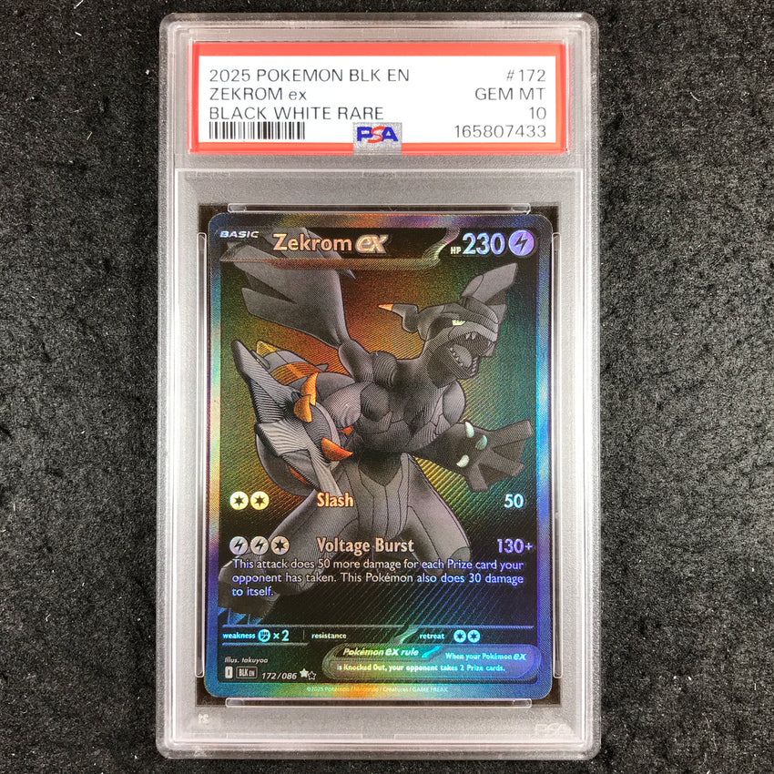 PSA 10 Zekrom ex - 172/086 - Pokemon Black Bolt Black White Rare 433-Cherry Collectables