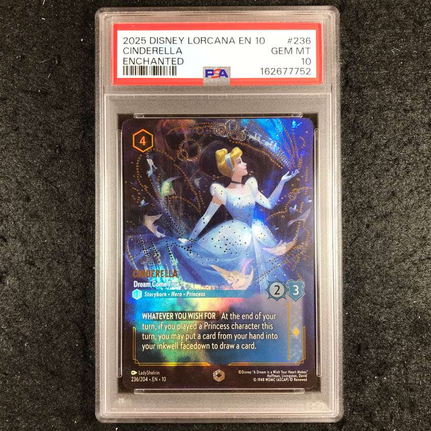 PSA 10 Cinderella - Dream Come True - 236/204 - Whispers in the Well Enchanted 752-Cherry Collectables