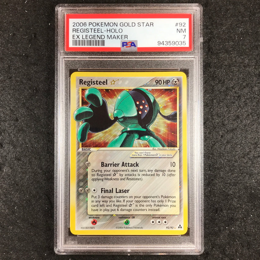 PSA 7 Registeel Gold Star - 92/92 - Pokemon EX Legend Maker Holo 035-Cherry Collectables