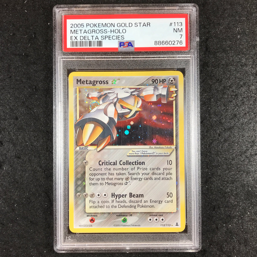 PSA 7 Metagross Gold Star - 113/113 - Pokemon EX Delta Species Holo 276-Cherry Collectables