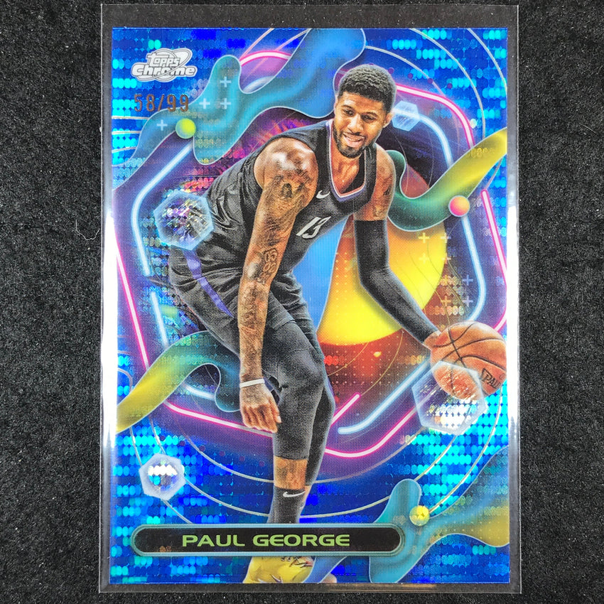 2023-24 Topps Cosmic Chrome PAUL GEORGE Base Blue Moon 58/99 #60