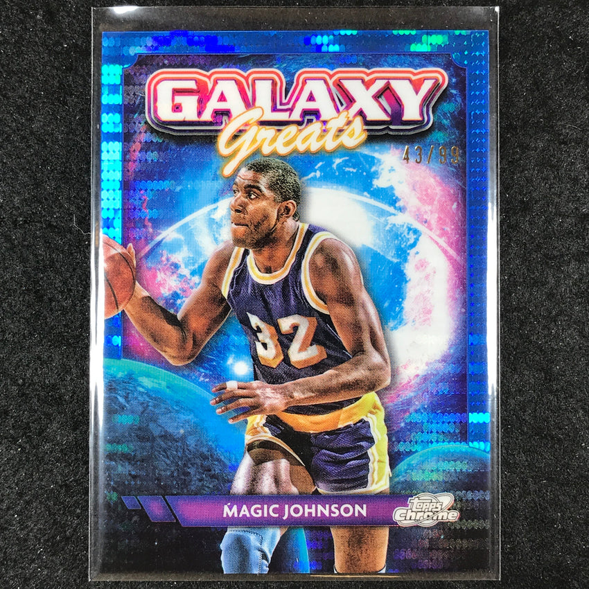 2023-24 Topps Cosmic Chrome MAGIC JOHNSON Galaxy Greats Blue Moon 43/99 #7