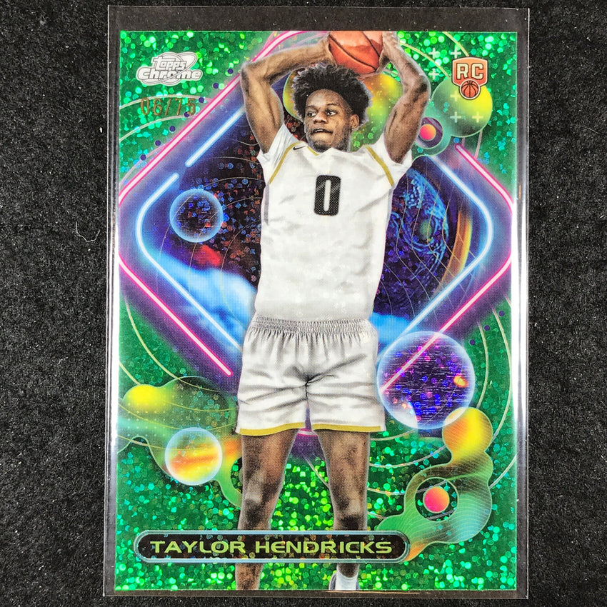 2023-24 Topps Cosmic Chrome TAYLOR HENDRICKS Rookie Green Space Dust 6/75 #159