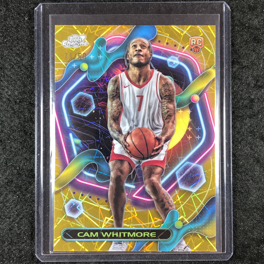 2023-24 Topps Cosmic Chrome CAM WHITMORE Rookie Base Gold Interstellar 11/50