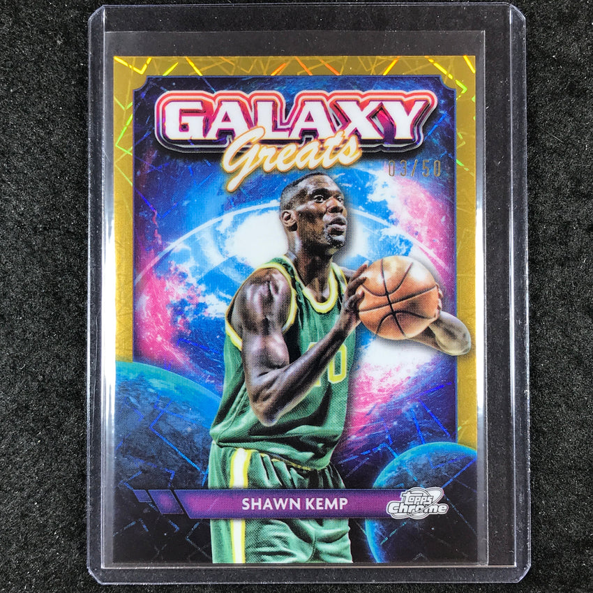 2023-24 Topps Cosmic Chrome SHAWN KEMP Galaxy Greats Gold Interstellar 3/50 #18