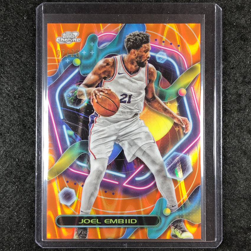 2023-24 Topps Cosmic Chrome JOEL EMBIID Base Orange Galactic 7/25