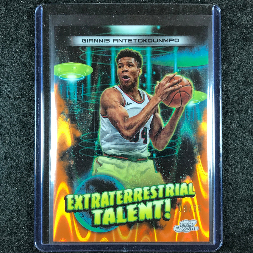 2023-24 Topps Cosmic Chrome GIANNIS ANTETOKOUNMPO Extraterrestrial Orange 9/25