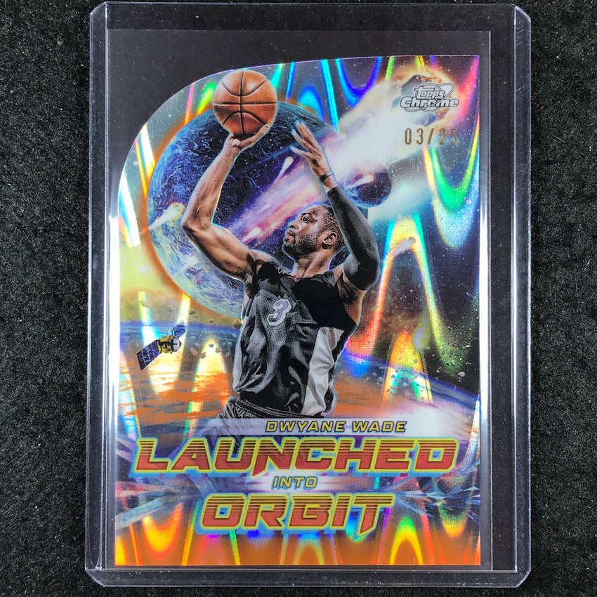 2023-24 Topps Cosmic Chrome DWYANE WADE Launched Into Orbit Orange Galactic 3/25