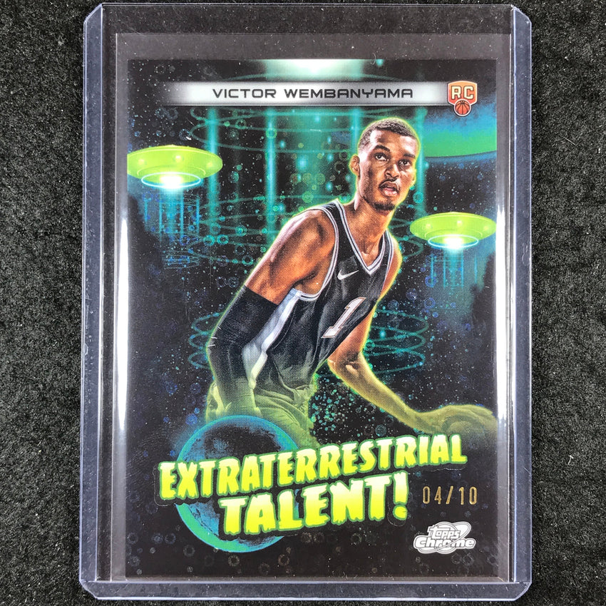2023-24 Topps Cosmic Chrome VICTOR WEMBANYAMA Rookie Base Black Eclipse 4/10