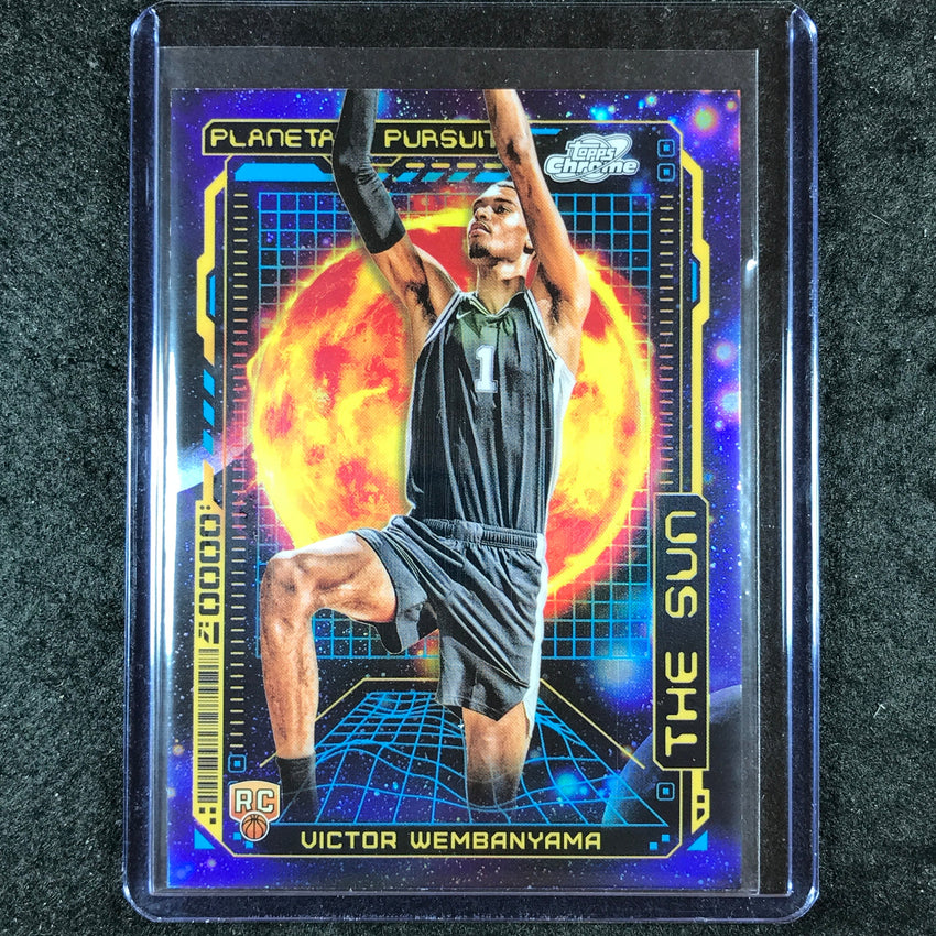 2023-24 Topps Cosmic Chrome VICTOR WEMBANYAMA Planetary Pursuit Sun Rookie SP #9