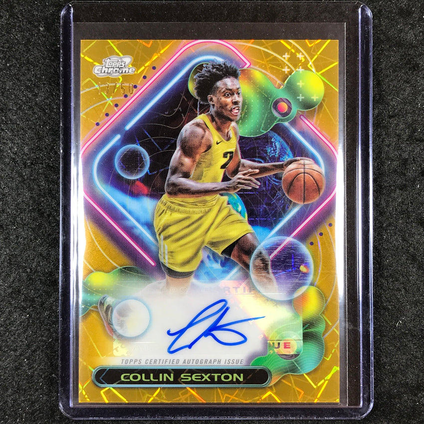 2023-24 Topps Cosmic Chrome COLLIN SEXTON Base Auto Gold Interstellar 13/50