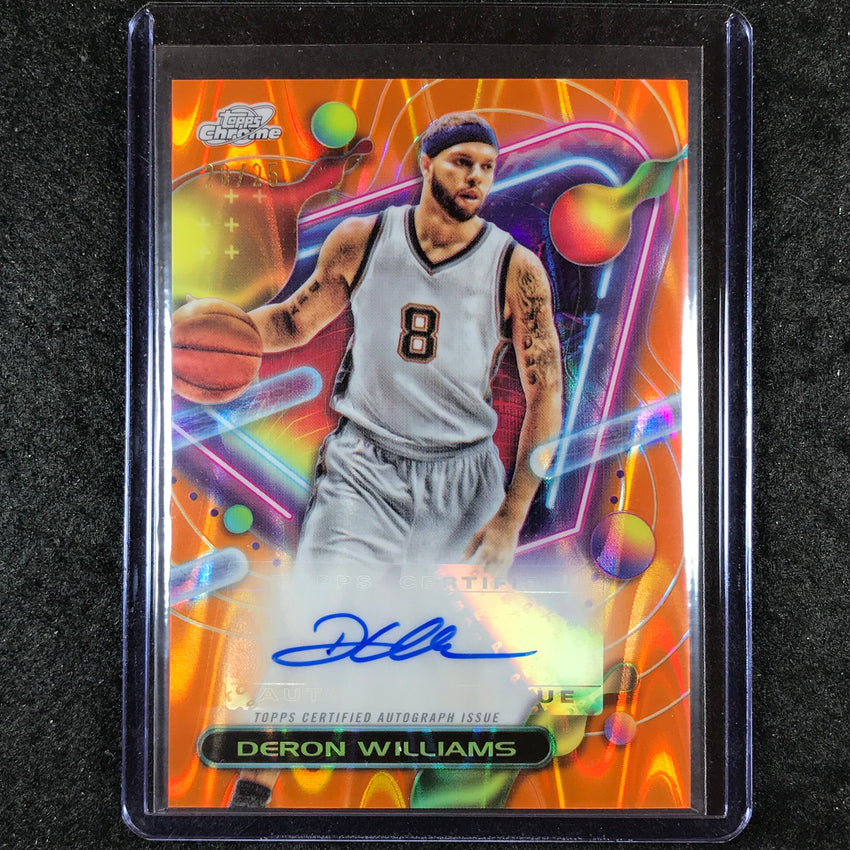 2023-24 Topps Cosmic Chrome DERON WILLIAMS Base Auto Orange Galactic 20/25