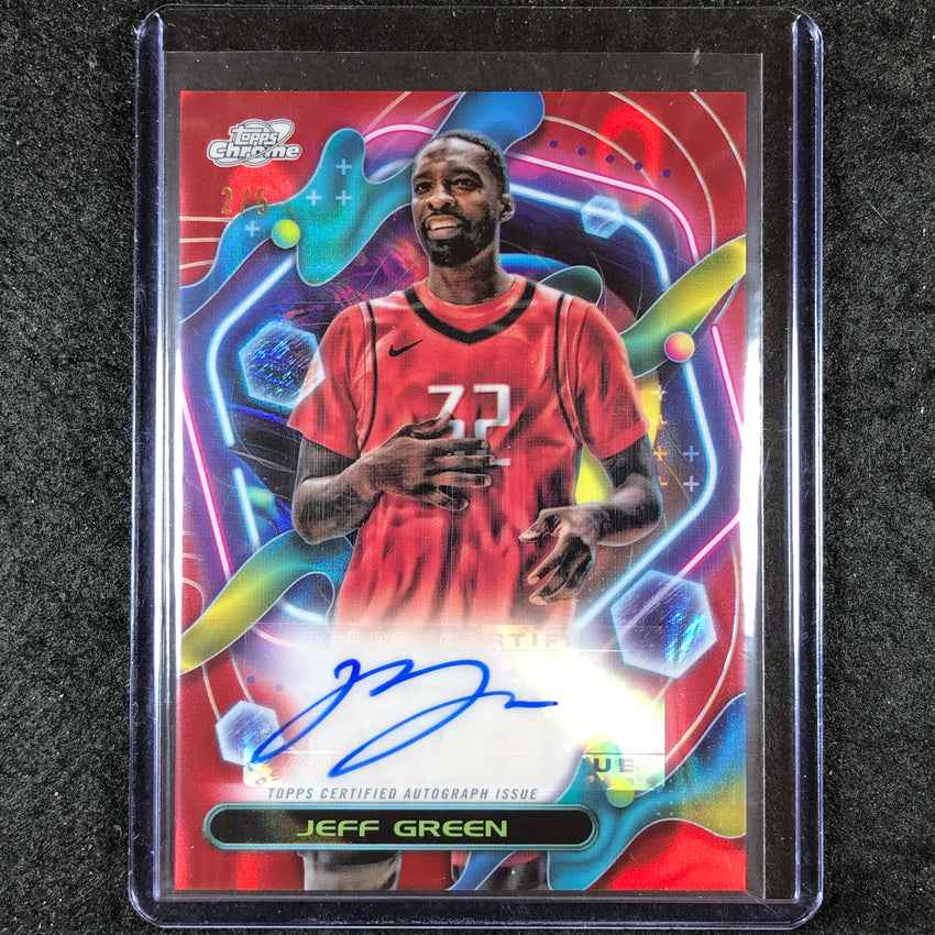 2023-24 Topps Cosmic Chrome JEFF GREEN Base Auto Refactor Red Flare 2/5