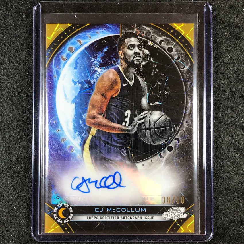 2023-24 Topps Cosmic Chrome CJ MCCOLLUM Equinox Auto Refractor Gold 38/50