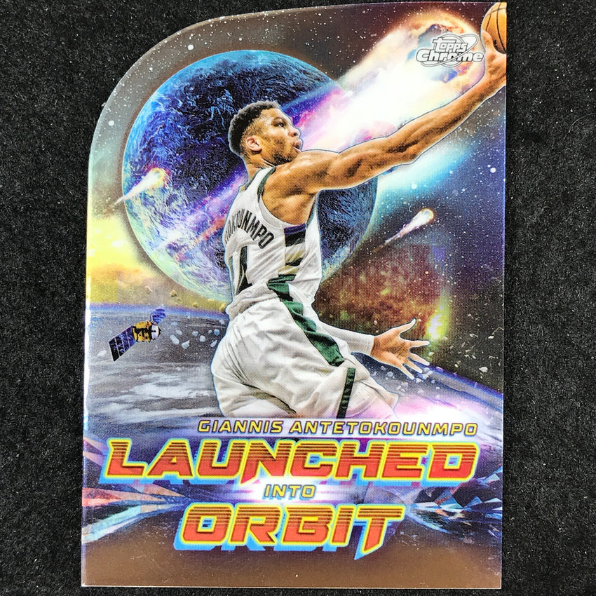 2023-24 Topps Cosmic Chrome GIANNIS ANTETOKOUNMPO Launched Into Orbit Base #15