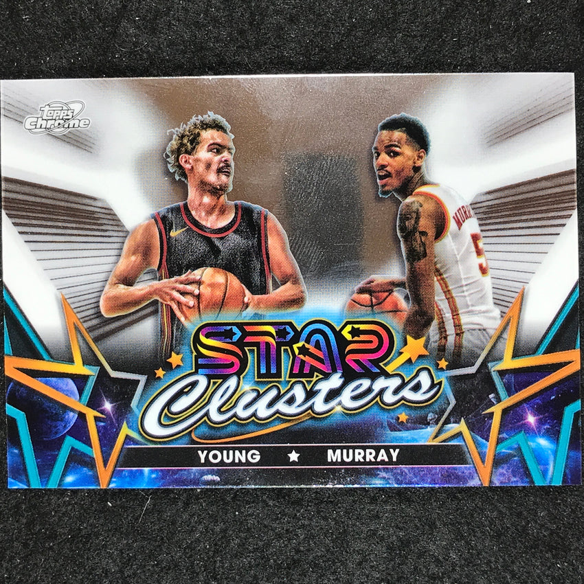 2023-24 Topps Cosmic Chrome DEJOUNTE MURRAY TRAE YOUNG Star Clusters Base #1