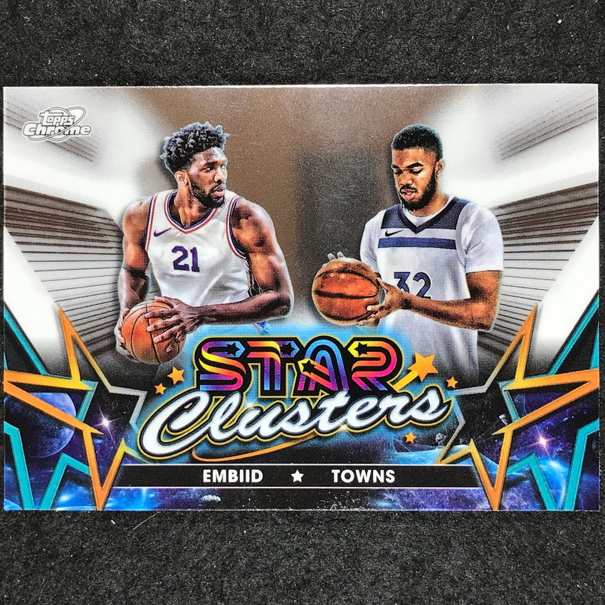 2023-24 Topps Cosmic Chrome KARL-ANTHONY TOWNS JOEL EMBIID Star Clusters Base #6