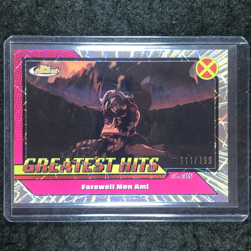 2025 Topps Finest X-Men '97 FAREWELL MON AMI Greatest Hits Laser 111/199 #9
