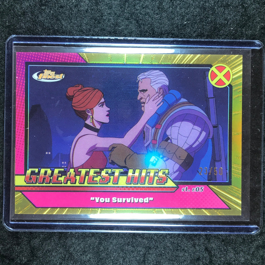 2025 Topps Finest X-Men '97 YOU SURVIVED Greatest Hits Gold 23/50 #8