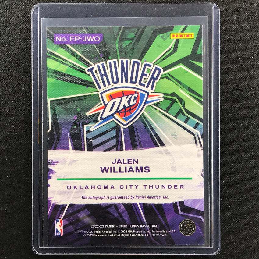 2022-23 Court Kings Jalen Williams Fresh Paint Rookie Auto Jade Ssp No Jwo