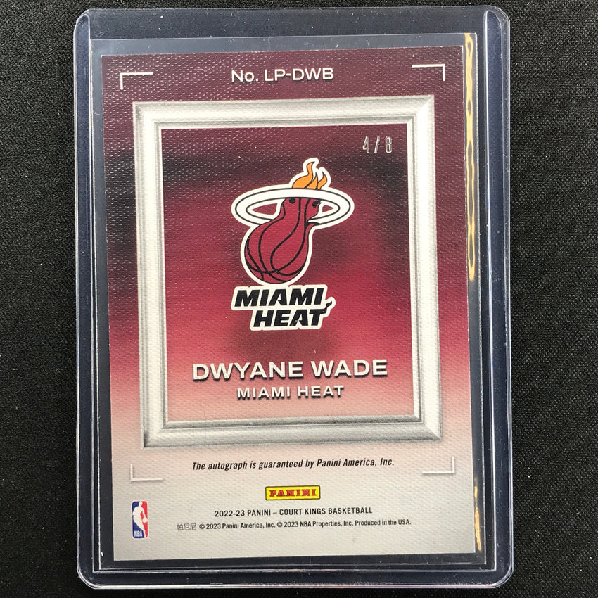 2022-23 Court Kings Dwyane Wade Legacy Portraits Auto Pink 4/8