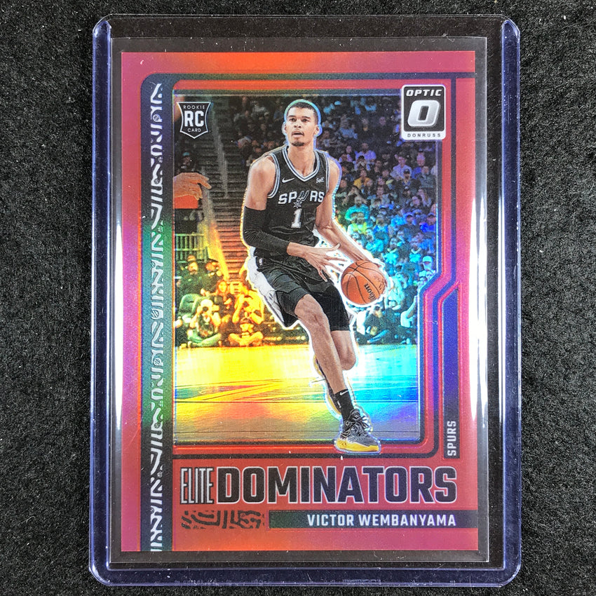 2023-24 Donruss Optic VICTOR WEMBANYAMA Elite Dominators Rookie Red 19/99