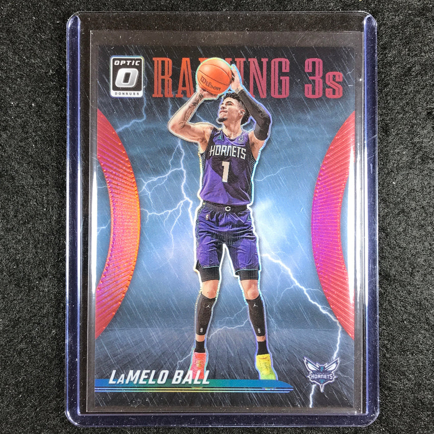 2023-24 Donruss Optic LAMELO BALL Raining 3s Red 83/99