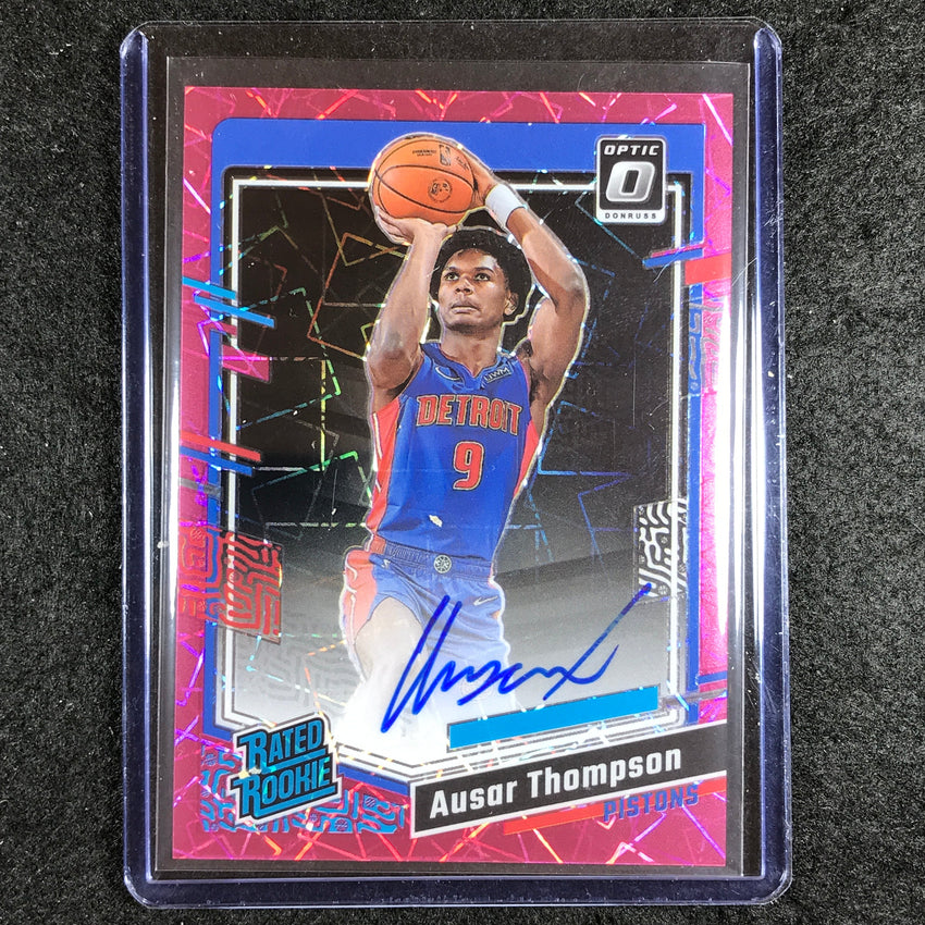 2023-24 Donruss Optic AUSAR THOMPSON Rated Rookie Auto Pink Velocity 52/79