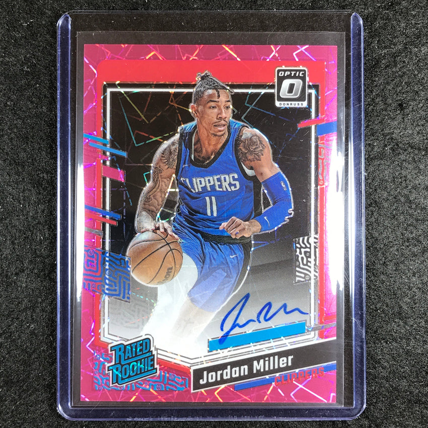 2023-24 Donruss Optic JORDAN MILLER Rated Rookie Auto Pink Velocity 37/79