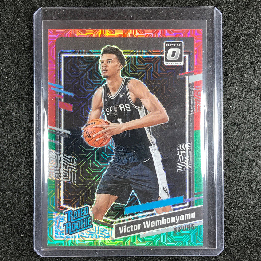 2023-24 Donruss Optic VICTOR WEMBANYAMA Rated Rookie Red and Green Choice #225